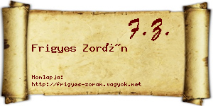Frigyes Zorán névjegykártya